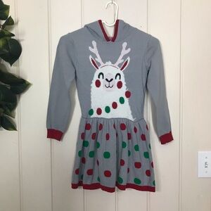 Cute Christmas Holiday Sweater Dress Llama Hooded Hoodie Polka Dots 
 6 / 6X …